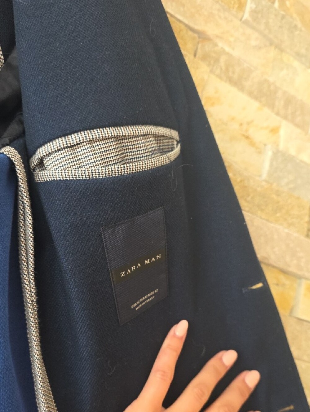 Zara Men's Navy Two-Button Blazer - Picture 6 of 7